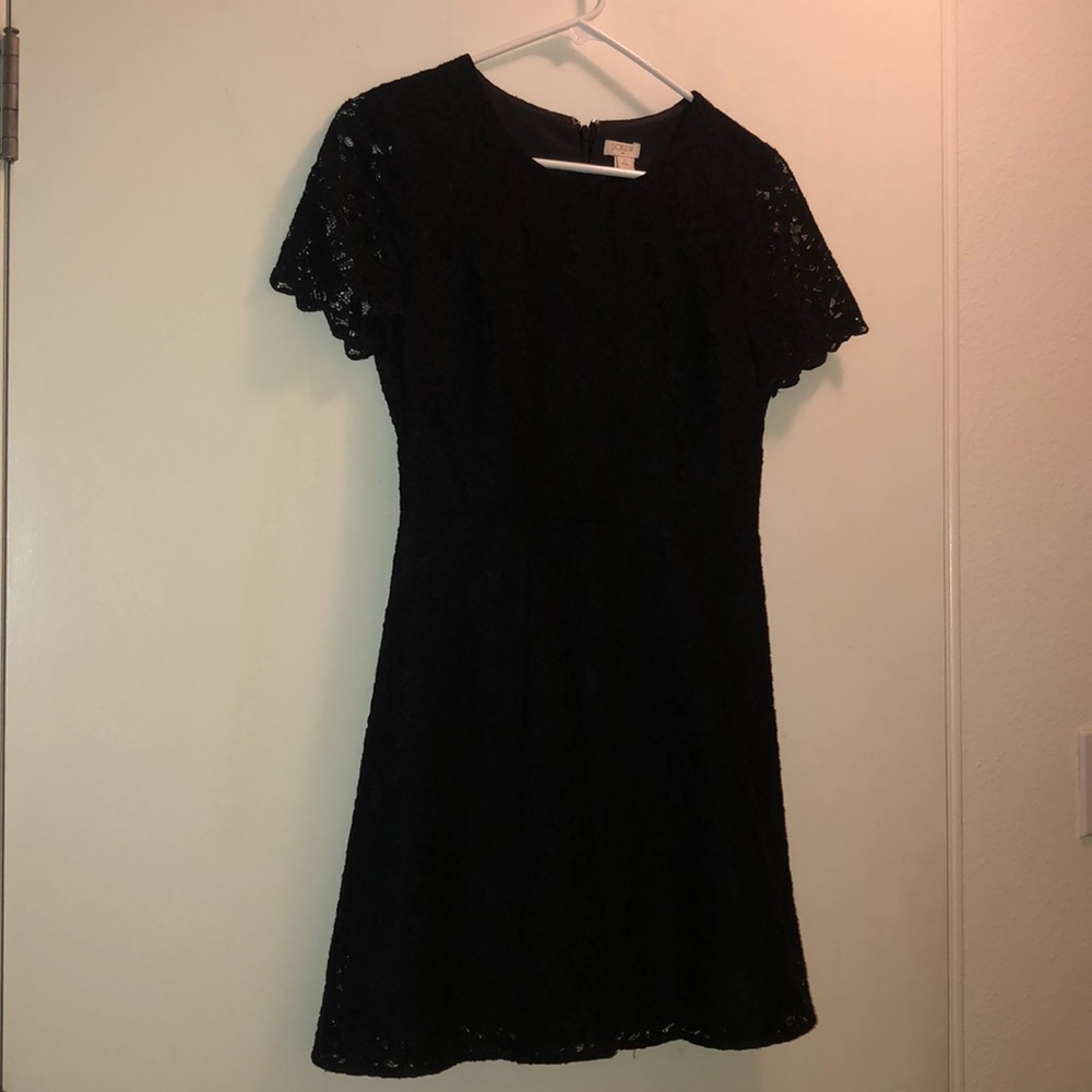 J. Crew Black Lace Mini Dress